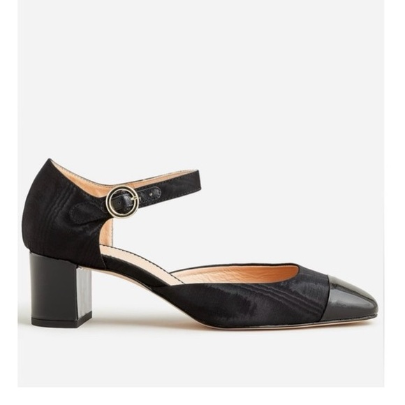 J. Crew Millie Ankle-strap Cap Toe Heels in moiré - Picture 1 of 12